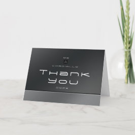 Chic Modern Business Black Silver Dankeskarte