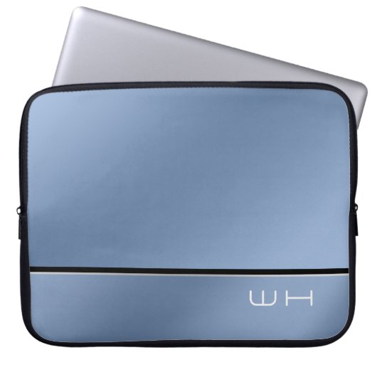 Chic Modern Business Blue Laptopschutzhülle (Vorderseite)