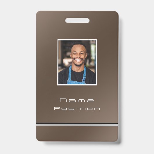 Chic Modern Business Brown Ausweis (Vorderseite)
