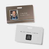 Chic Modern Business Brown Ausweis (Vorder- & Rückseite)