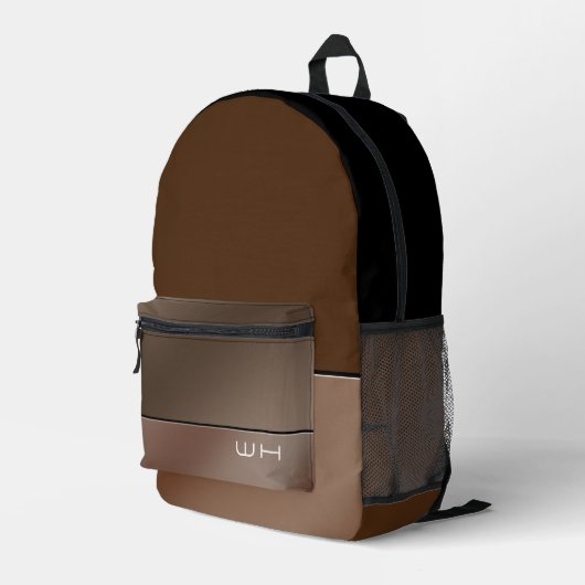 Chic Modern Business Brown Bedruckter Rucksack (Rückseitige Ecke Rechts)