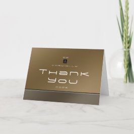 Chic Modern Business Brown Dankeskarte