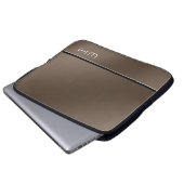 Chic Modern Business Brown Laptopschutzhülle (Vorne Knopf)