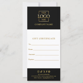 Chic Modern Business-Geschenkzertifikat mit Logo