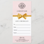 Chic Modern Business Gift Certificate with Logo (Vorderseite)