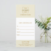 Chic Modern Business Gift Certificate with Logo (Stehend Vorderseite)