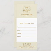 Chic Modern Business Gift Certificate with Logo (Vorne/Hinten)