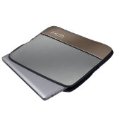 Chic Modern Business Grau Brown Laptopschutzhülle (Vorne Knopf)