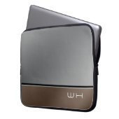 Chic Modern Business Grau Brown Laptopschutzhülle (Vorderseite Links)