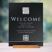 Chic Modern Business Logo Black Acrylschild (Neutral)