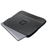 Chic Modern Business Logo Black Laptopschutzhülle (Vorne Knopf)