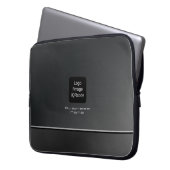 Chic Modern Business Logo Black Laptopschutzhülle (Vorderseite Links)