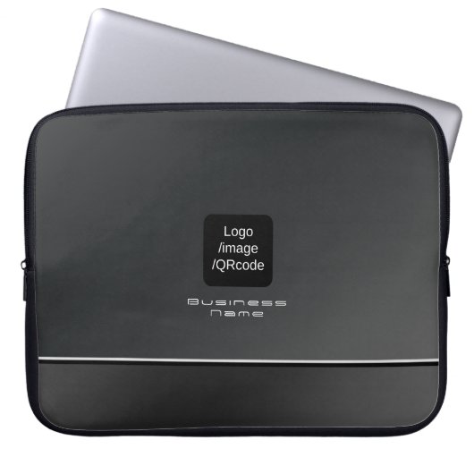 Chic Modern Business Logo Black Laptopschutzhülle (Vorderseite)