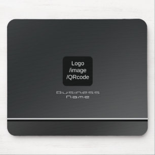 Chic Modern Business Logo Black Mousepad