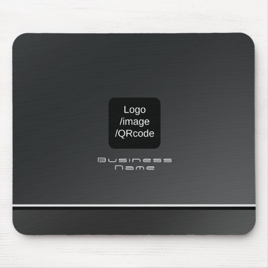 Chic Modern Business Logo Black Mousepad (Vorne)