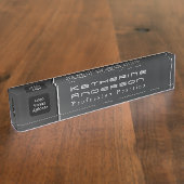 Chic Modern Business Logo Black Namensplakette (Seite)