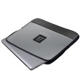 Chic Modern Business Logo Black Silver Laptopschutzhülle (Vorne Knopf)