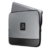 Chic Modern Business Logo Black Silver Laptopschutzhülle (Vorderseite Links)