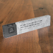 Chic Modern Business Logo-Marmor Namensplakette (Seite)