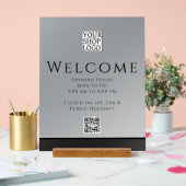 Chic Modern Business-Logo Schwarz Grau Acrylschild (Hochzeit)