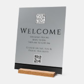 Chic Modern Business-Logo Schwarz Grau Acrylschild (Winkel)