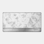 Chic Modern Business Marmor Weiß Schreibtischunterlage (Vorderseite)