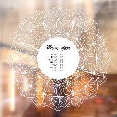 Chic Modern Business Openings Stunden Mandala Fensteraufkleber (Blatt 2)