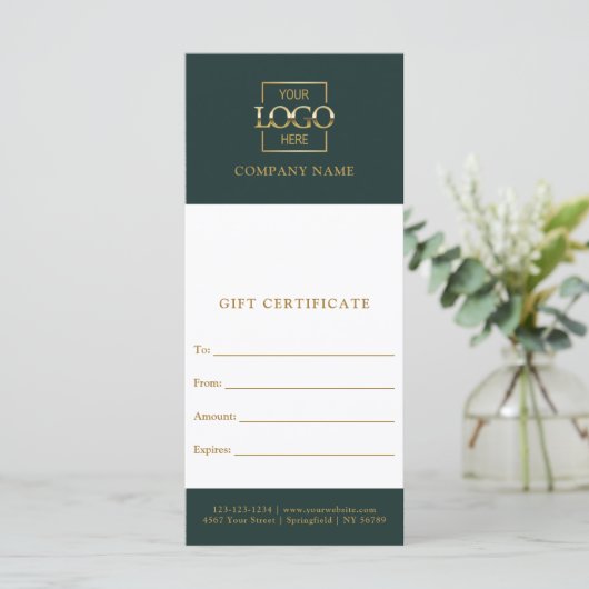 Chic Modern Business Personalized Gift Certificate (Stehend Vorderseite)