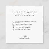 Chic Modern Business QR Code Quadratische Visitenkarte (Rückseite)