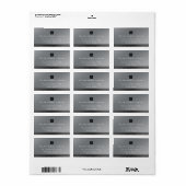 Chic Modern Business Silver Black Adressaufkleber (Vorne)