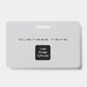 Chic Modern Business Silver Black Ausweis (Rückseite)