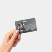 Chic Modern Business Silver Black Ausweis (Handheld)