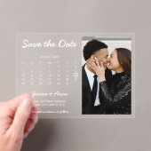 Chic Modern Calendar Foto Save the Date Acryleinladungen (Insitu (Handheld))