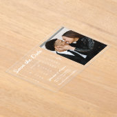 Chic Modern Calendar Foto Save the Date Acryleinladungen (Ablage )