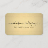 Chic Modern Calligraphy Black and Gold Imitats Foi Visitenkarte (Vorderseite)
