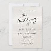 Chic Modern Calligraphy Earth Tones Wedding Einladung (Vorderseite)