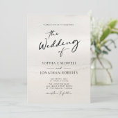Chic Modern Calligraphy Earth Tones Wedding Einladung (Stehend Vorderseite)