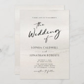 Chic Modern Calligraphy Earth Tones Wedding Einladung (Vorne/Hinten)