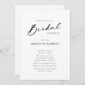 Chic Modern Calligraphy Einfaches Brautparty Einladung (Vorne/Hinten)