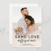 Chic Modern Calligraphy Foto Hochzeitsszenario Ankündigung (Vorne/Hinten)