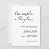 Chic Modern Calligraphy Foto Wedding Einladung (Vorderseite)