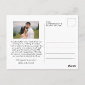 Chic Modern Calligraphy Foto Wedding Vielen Dank Postkarte (Rückseite)