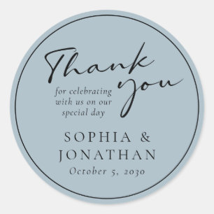 Chic Modern Calligraphy Gastgeschenk Hochzeit Viel Runder Aufkleber