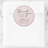 Chic Modern Calligraphy Gastgeschenk Hochzeit Viel Runder Aufkleber (Tasche)