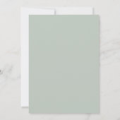 Chic Modern Calligraphy Sage Green Simple Wedding Dankeskarte (Rückseite)