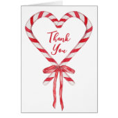Chic Modern Candy Cane und Bow Weihnachten Danke (Vorne)