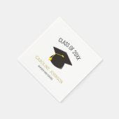 Chic Modern Cap & Tassel Black Gold Graduate Serviette (Ecke)