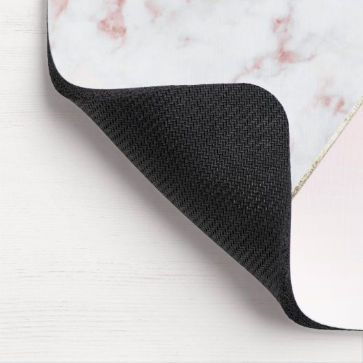 Chic Modern Chic Rose Gold Marmor und rosa Custom Mousepad (Ecke)
