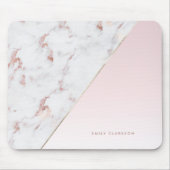 Chic Modern Chic Rose Gold Marmor und rosa Custom Mousepad (Vorne)