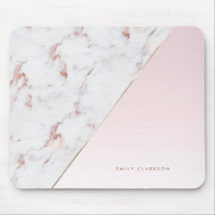 Chic Modern Chic Rose Gold Marmor und rosa Custom Mousepad